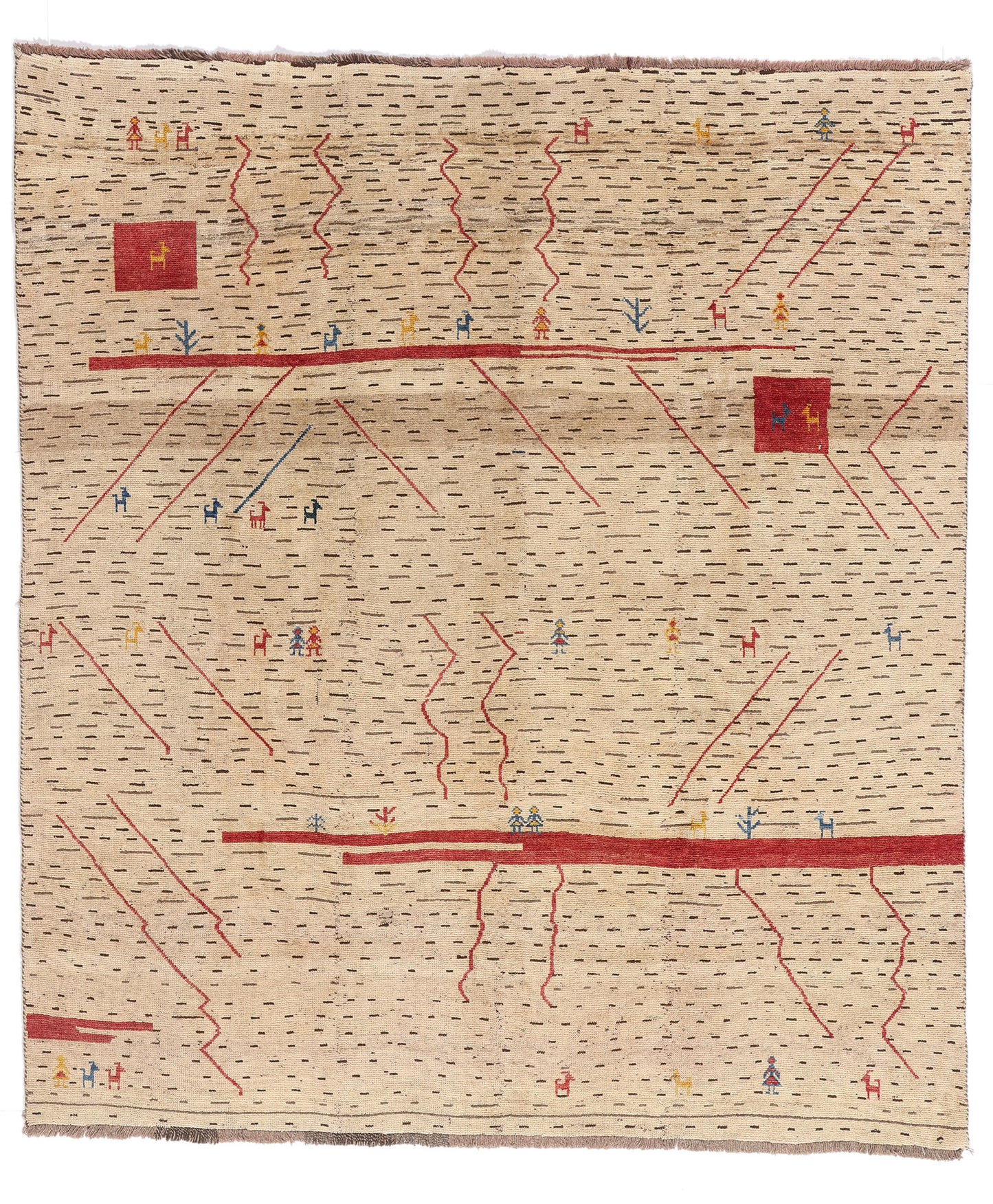 8 x 9 - Beige Vintage Gabbeh Rug - 61487