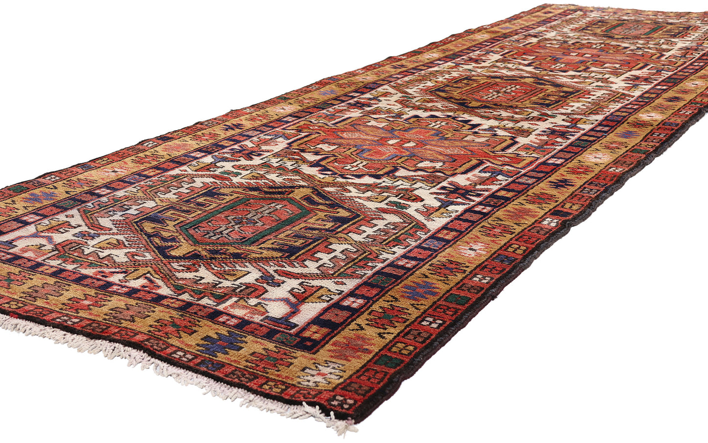 3 x 10 - Ivory Vintage Heriz Rug - 61488