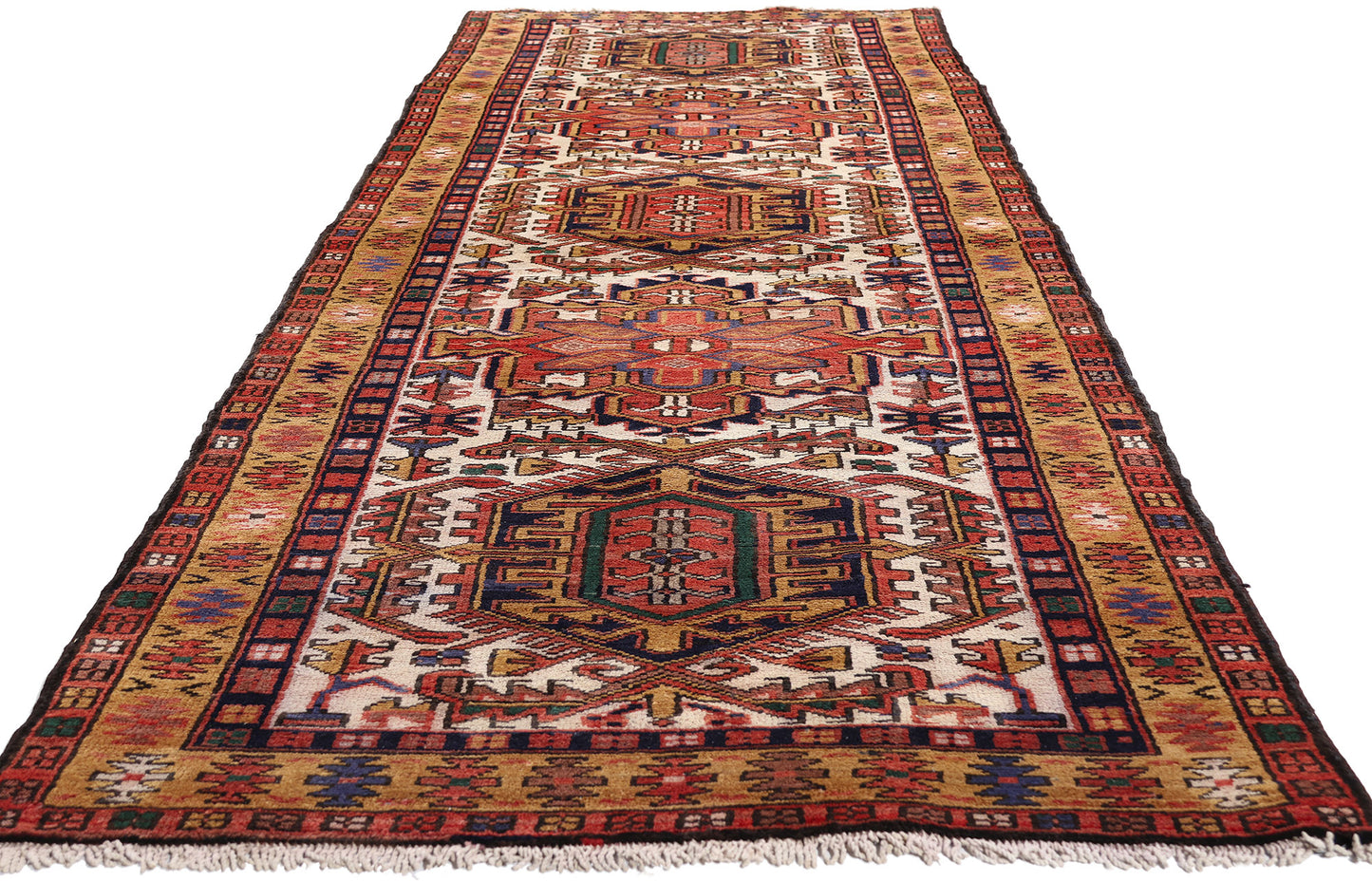 3 x 10 - Ivory Vintage Heriz Rug - 61488