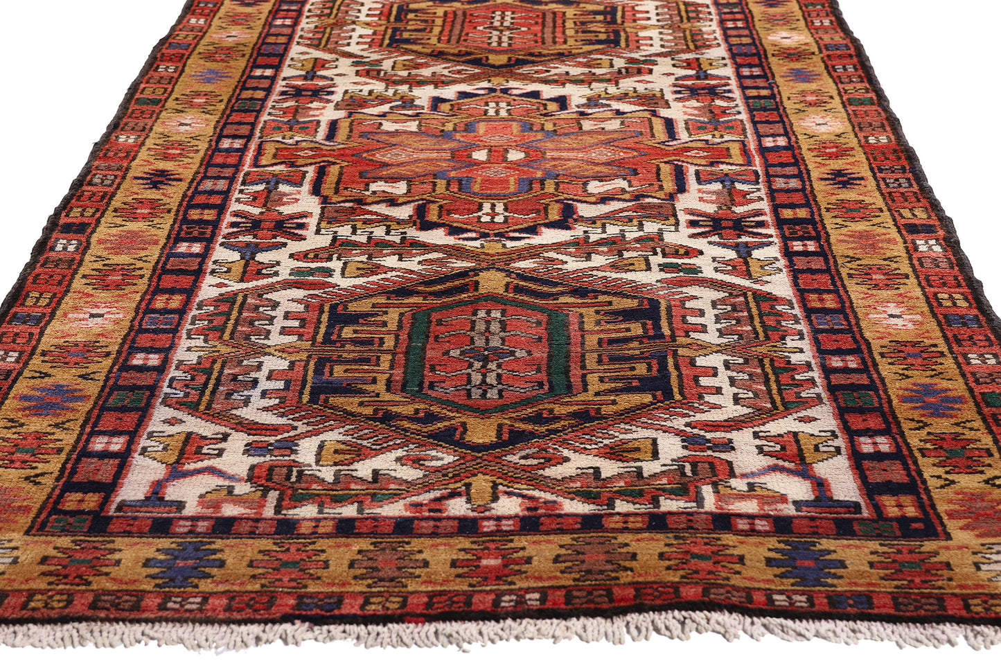 3 x 10 - Ivory Vintage Heriz Rug - 61488