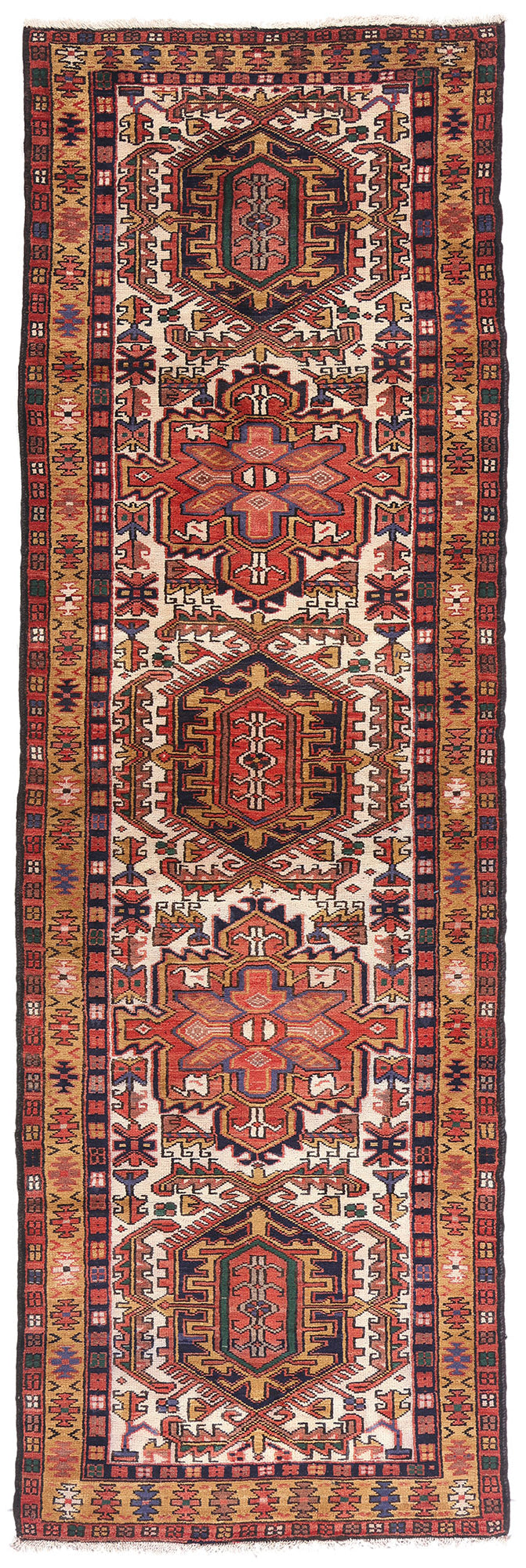 3 x 10 - Ivory Vintage Heriz Rug - 61488