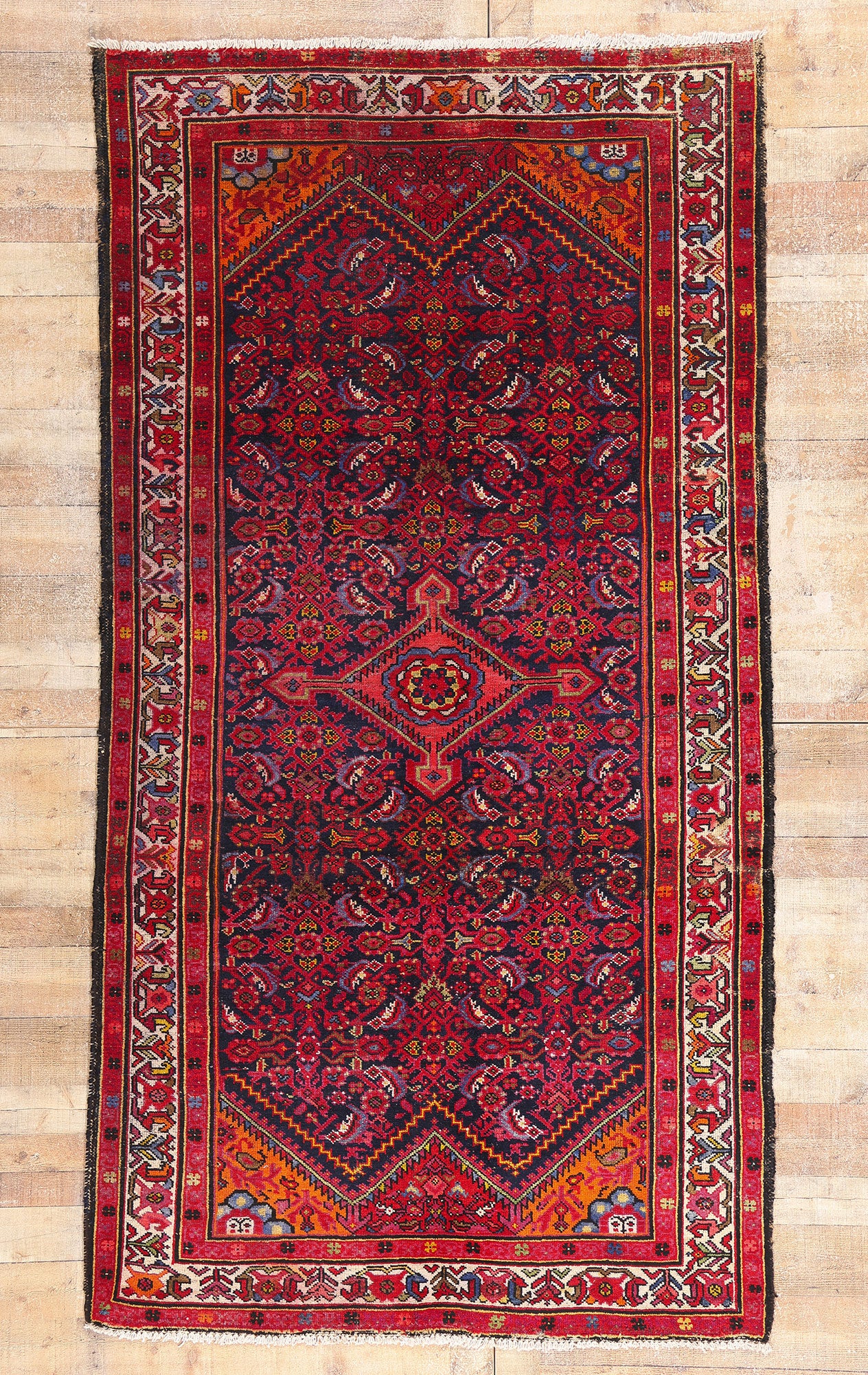 5 x 10 - Navy Blue Antique Malayer Rug - 61496