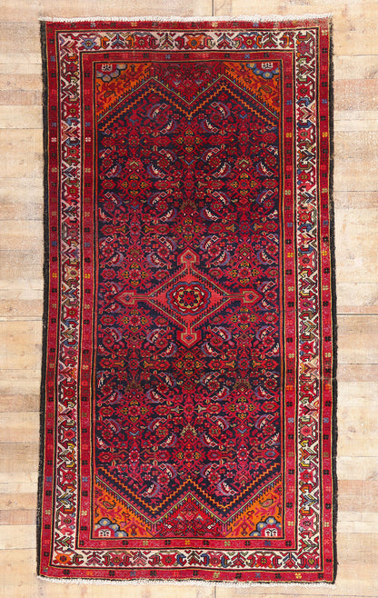 5 x 10 - Navy Blue Antique Malayer Rug - 61496