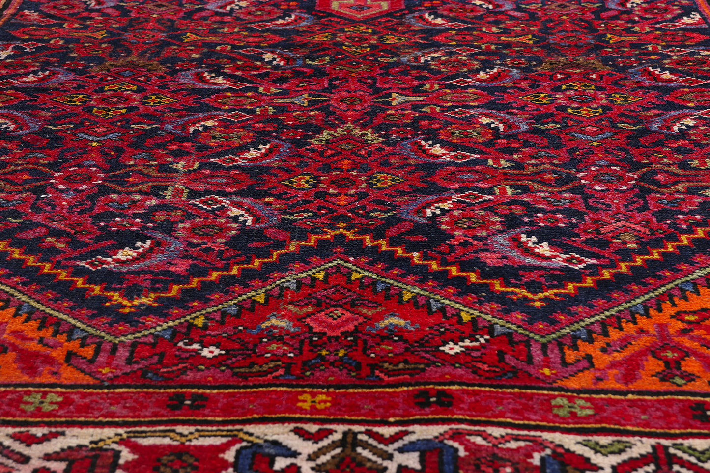 5 x 10 - Navy Blue Antique Malayer Rug - 61496