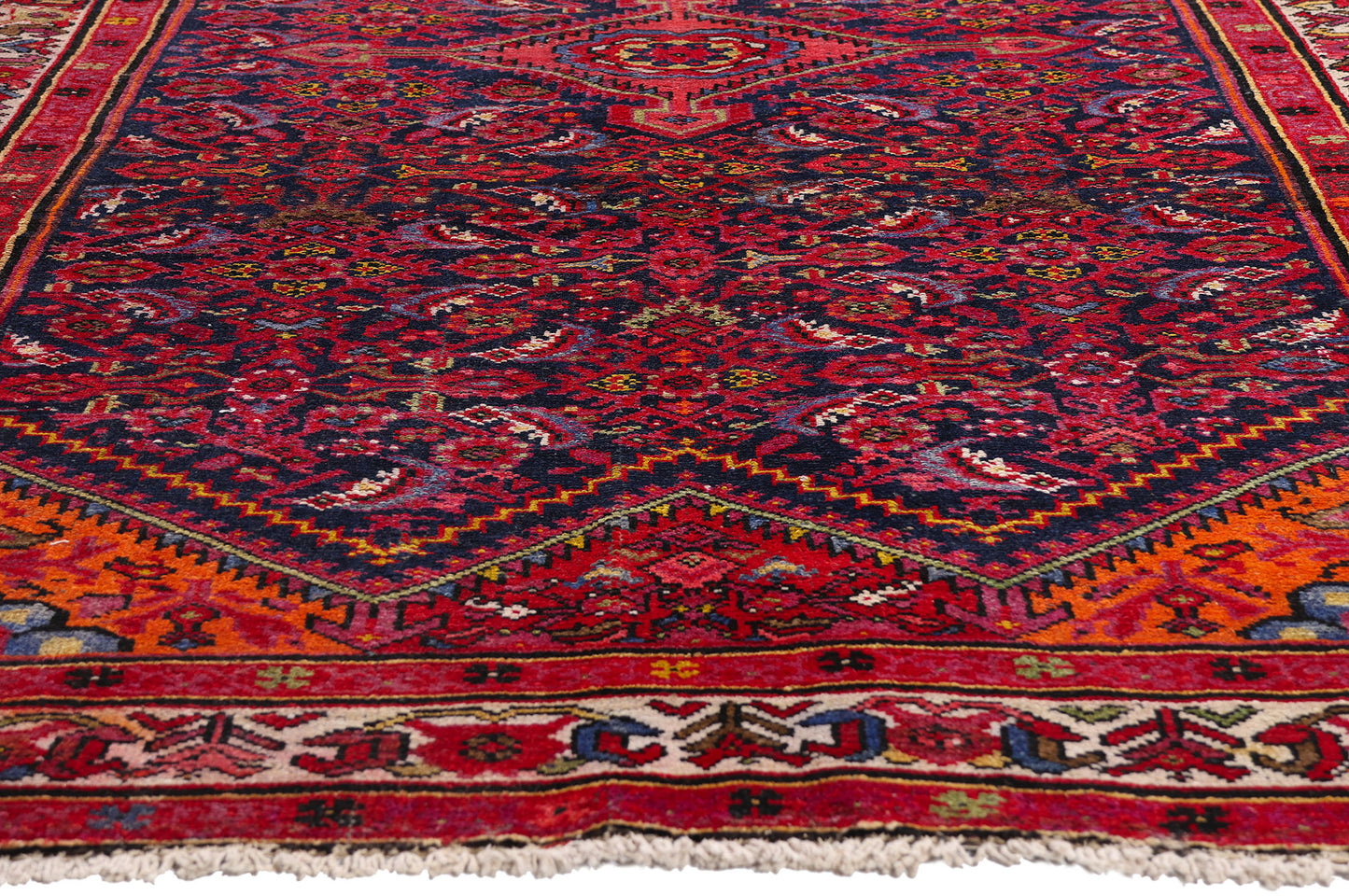 5 x 10 - Navy Blue Antique Malayer Rug - 61496