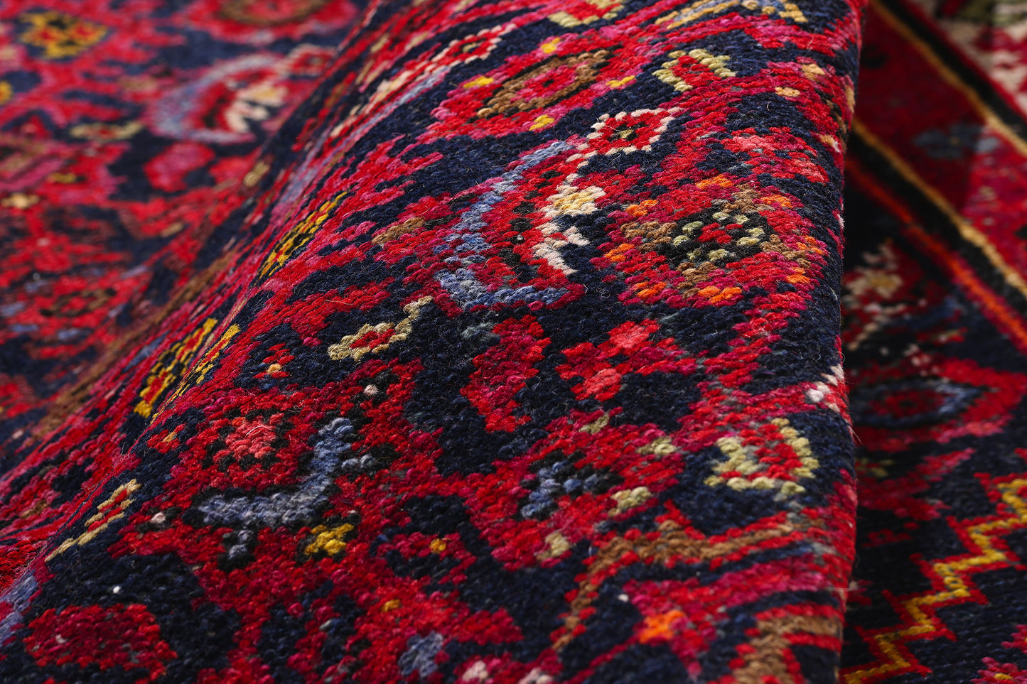 5 x 10 - Navy Blue Antique Malayer Rug - 61496