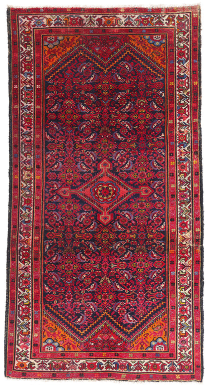 5 x 10 - Navy Blue Antique Malayer Rug - 61496