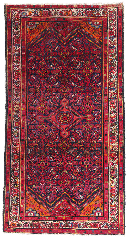 5 x 10 - Navy Blue Antique Malayer Rug - 61496