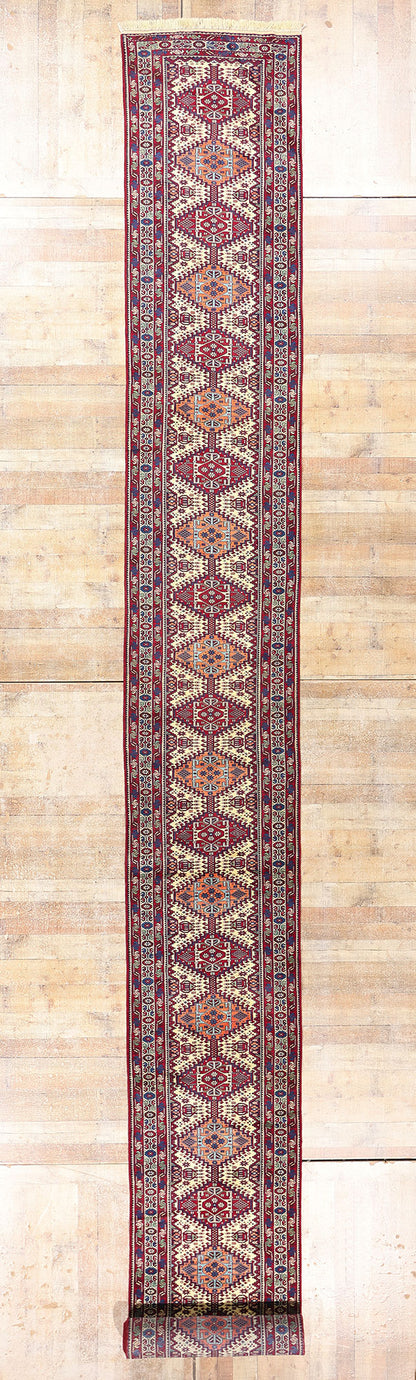 3 x 28 - Ivory Vintage Persian Shiraz Rug - 61497
