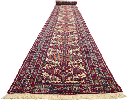 3 x 28 - Ivory Vintage Persian Shiraz Rug - 61497