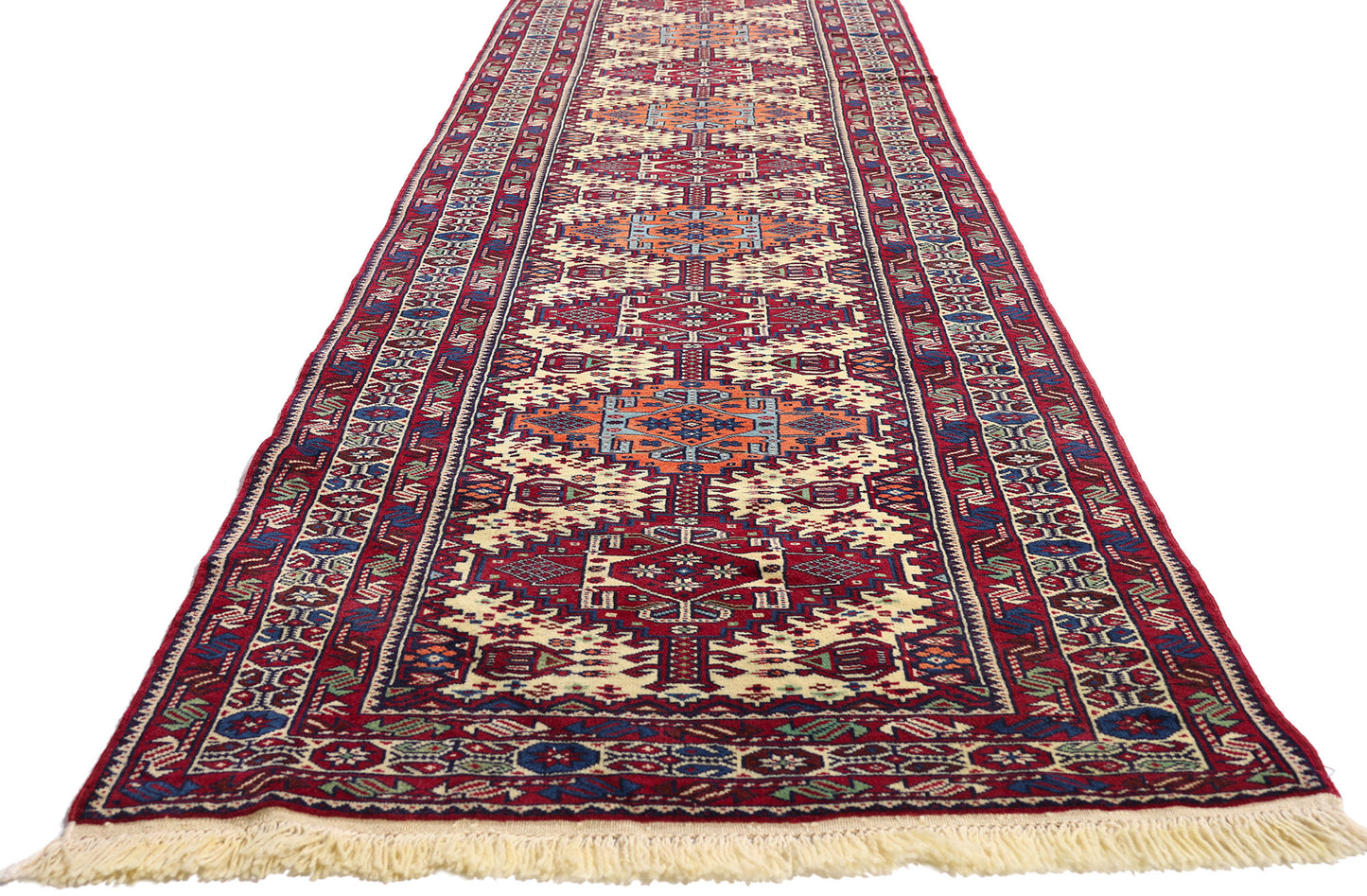 3 x 28 - Ivory Vintage Persian Shiraz Rug - 61497