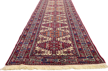 3 x 28 - Ivory Vintage Persian Shiraz Rug - 61497