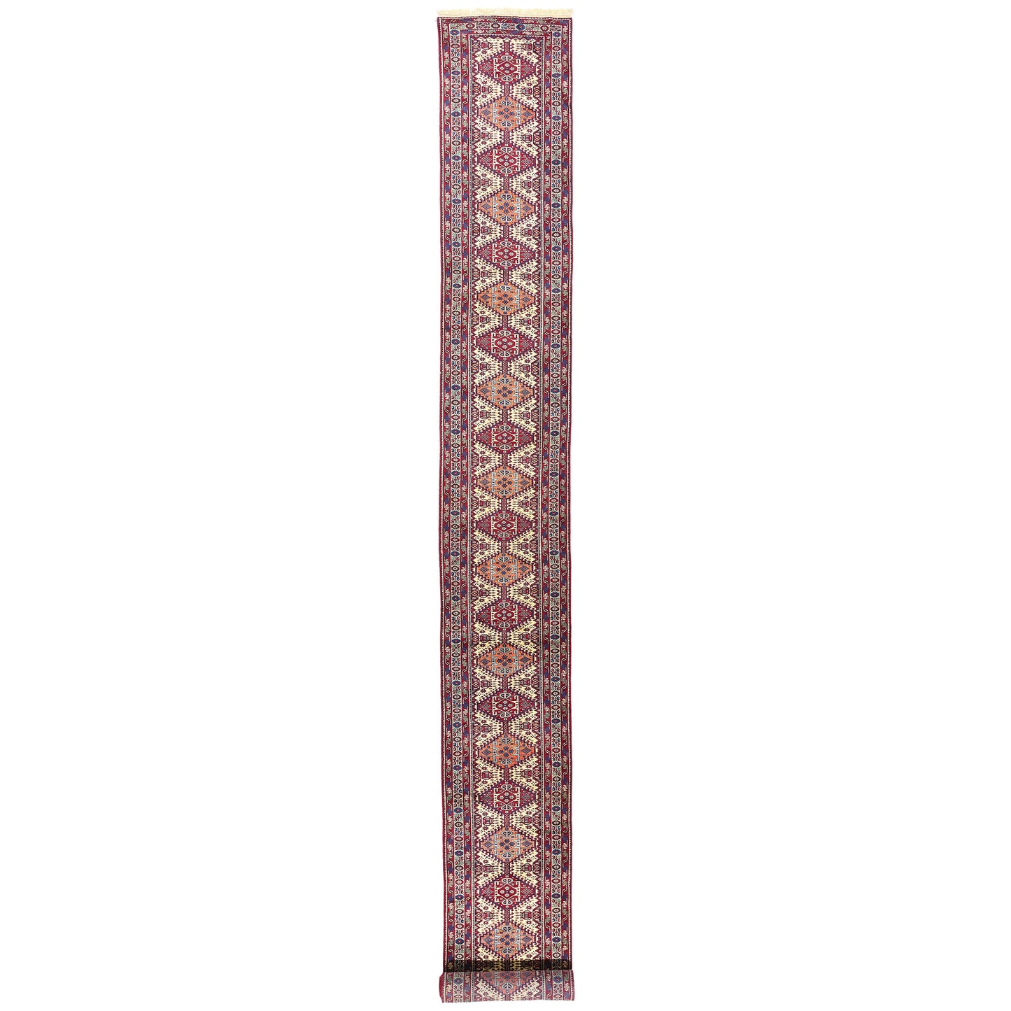 3 x 28 - Ivory Vintage Persian Shiraz Rug - 61497