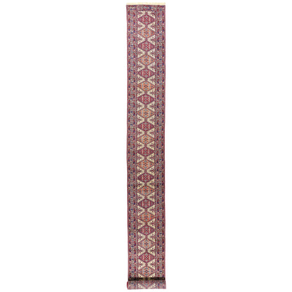 3 x 28 - Ivory Vintage Persian Shiraz Rug - 61497