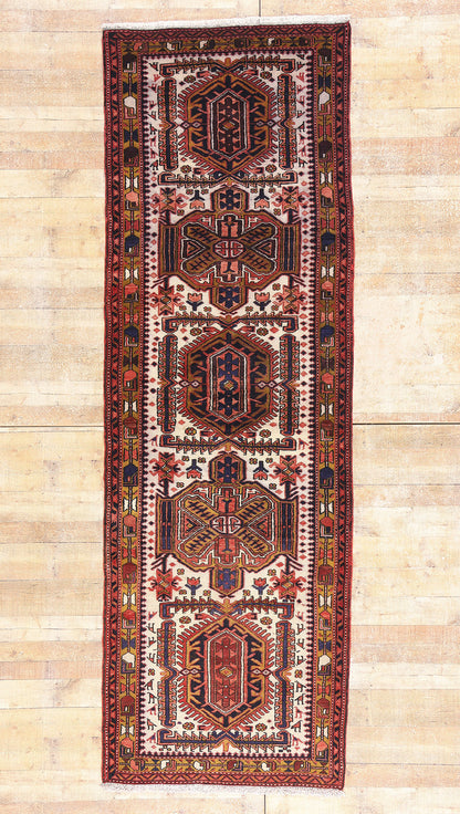 4 x 11 - Ivory Vintage Heriz Rug - 61500