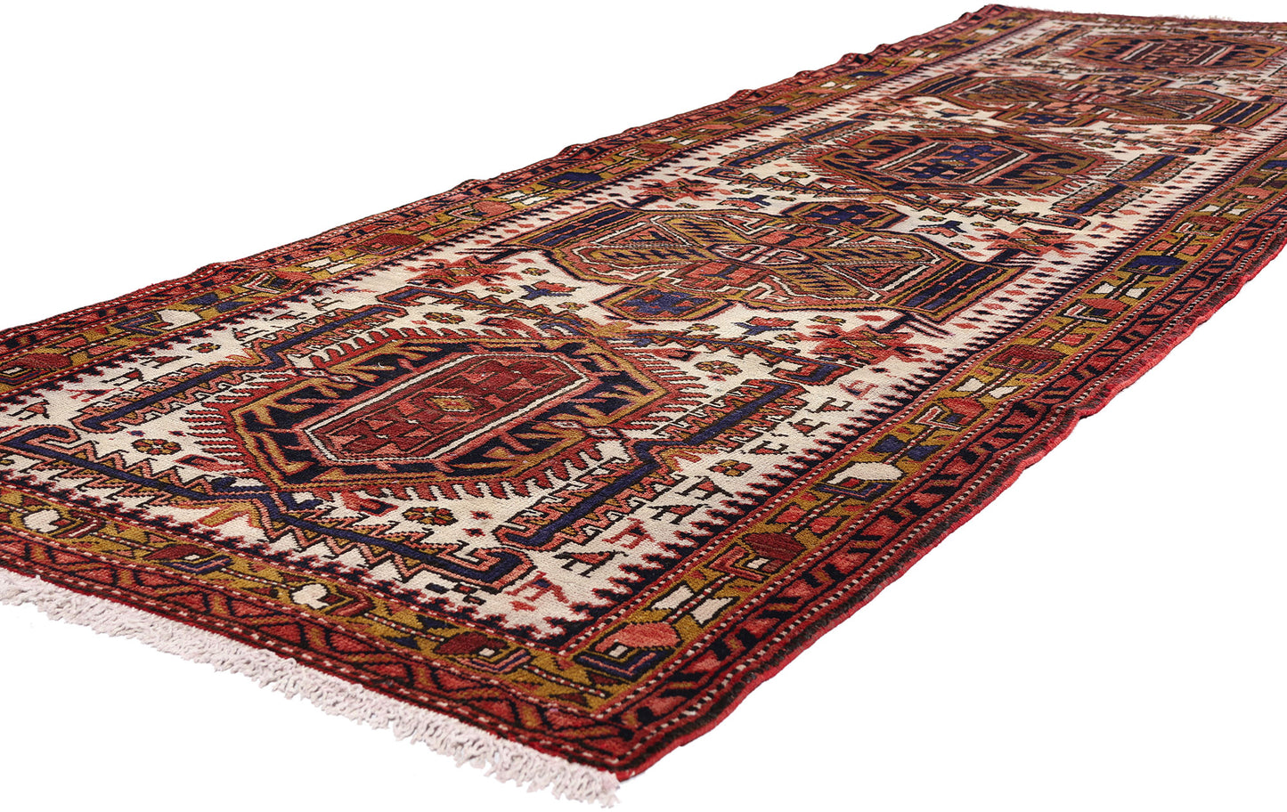 4 x 11 - Ivory Vintage Heriz Rug - 61500