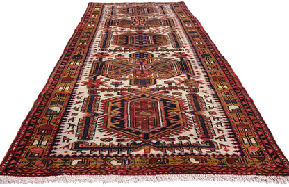 4 x 11 - Ivory Vintage Heriz Rug - 61500