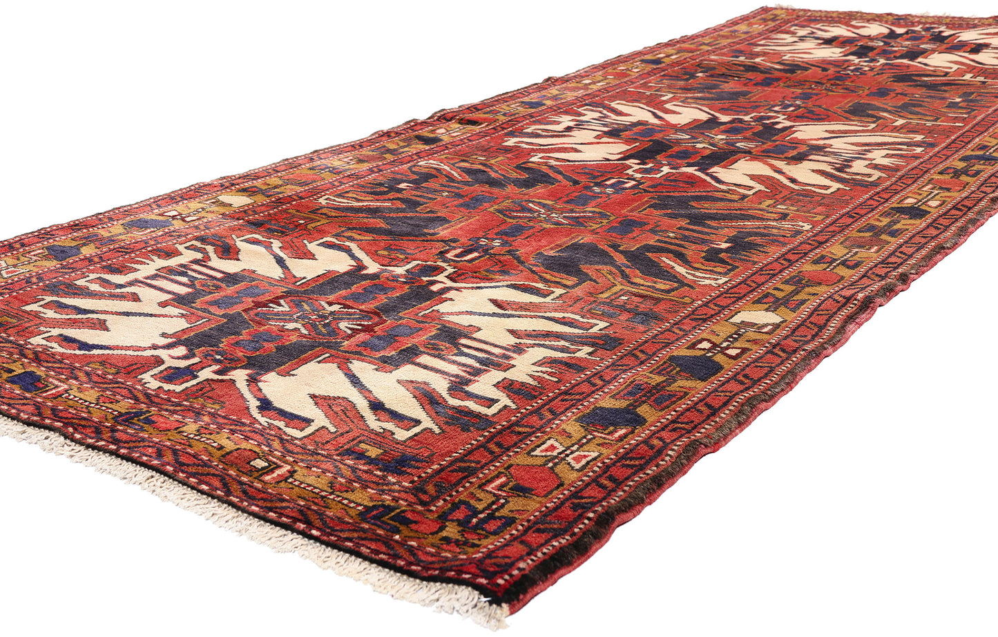 4 x 10 - Red Vintage Heriz Rug - 61502