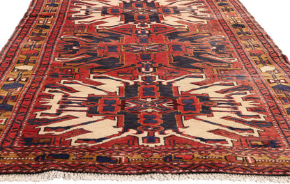4 x 10 - Red Vintage Heriz Rug - 61502