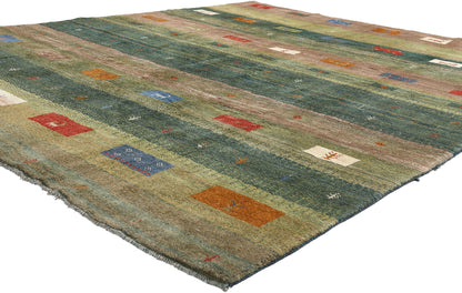8 x 9 - Green Vintage Gabbeh Rug - 61505