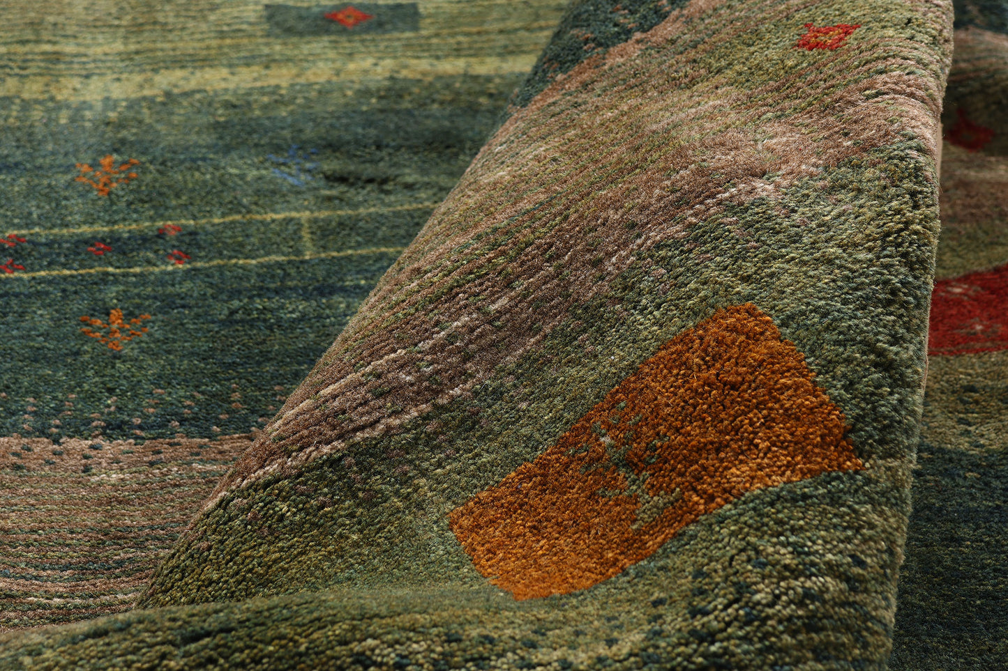 8 x 9 - Green Vintage Gabbeh Rug - 61505