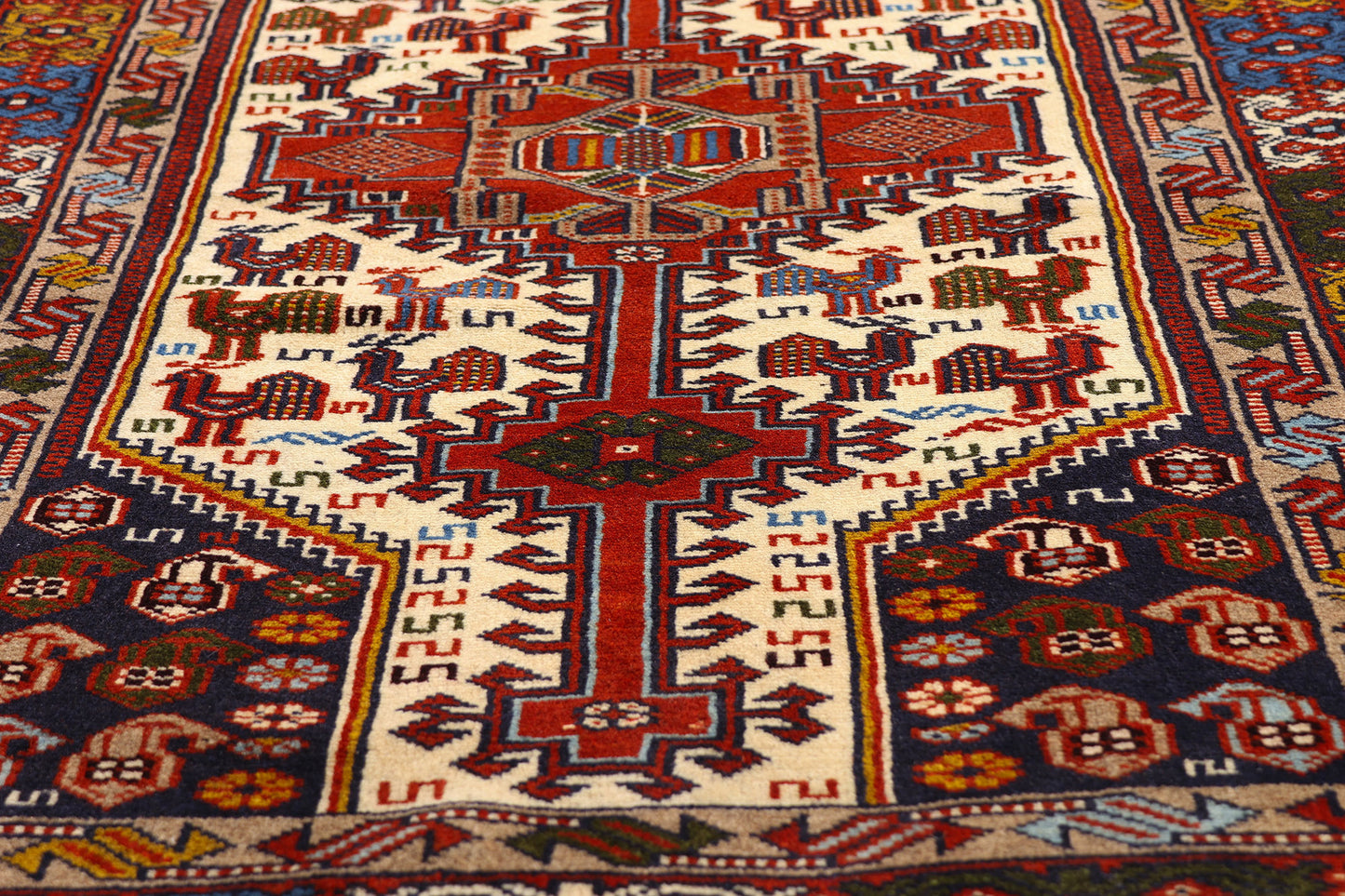 3 x 28 - Ivory Vintage Shiraz Rug - 61506