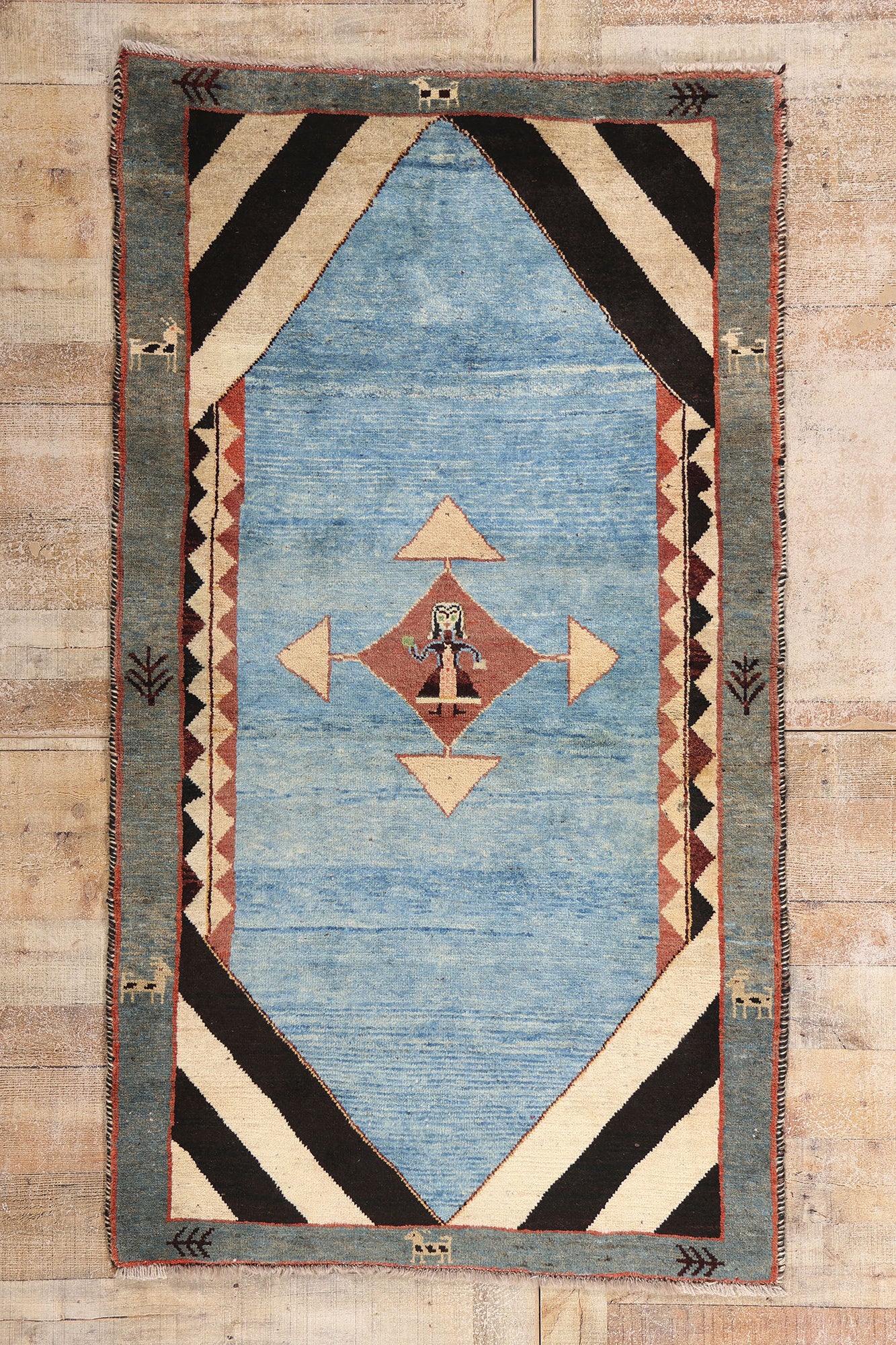 4 x 6 - Light Blue Vintage Gabbeh Rug - 61511