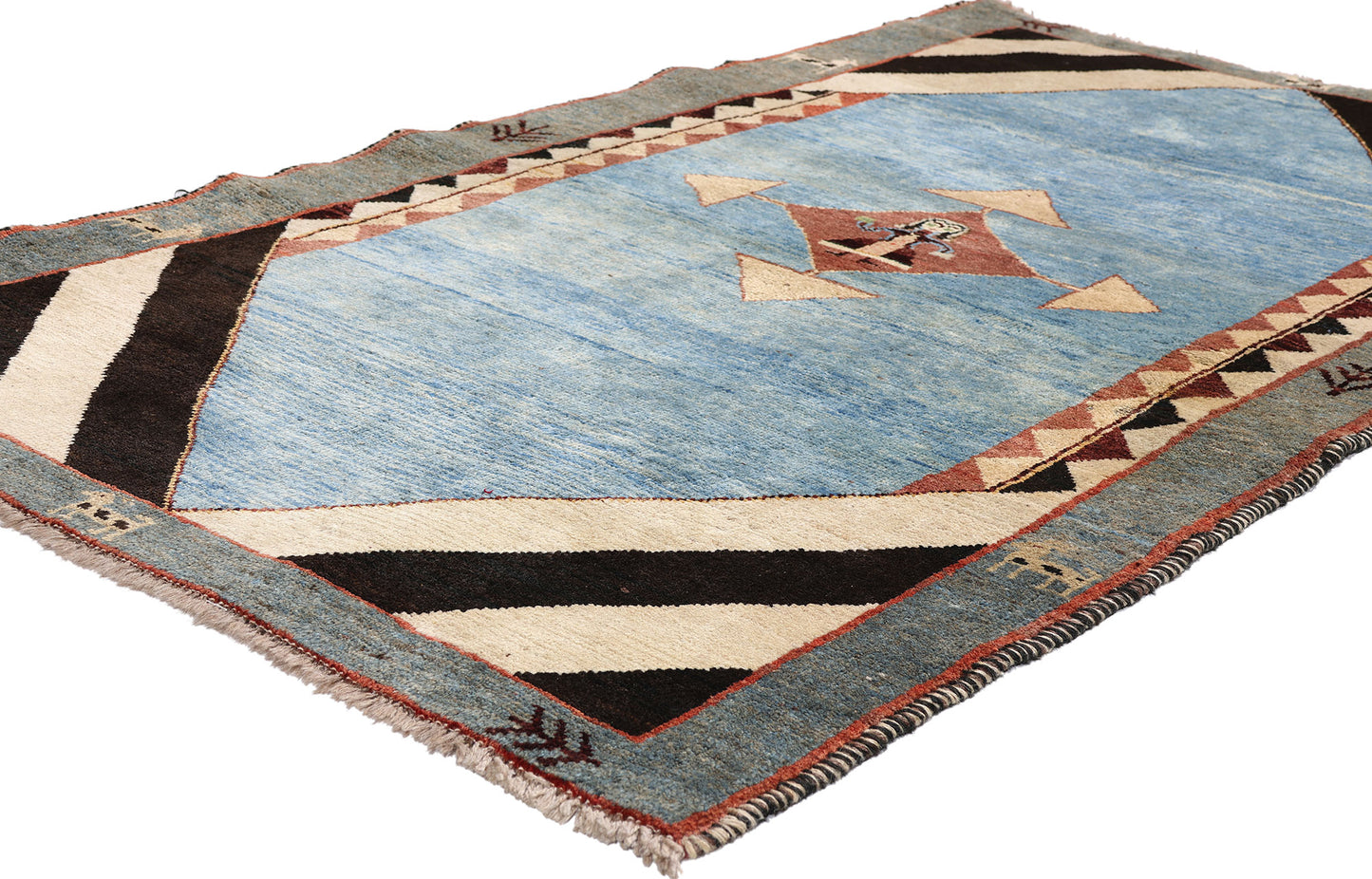 4 x 6 - Light Blue Vintage Gabbeh Rug - 61511