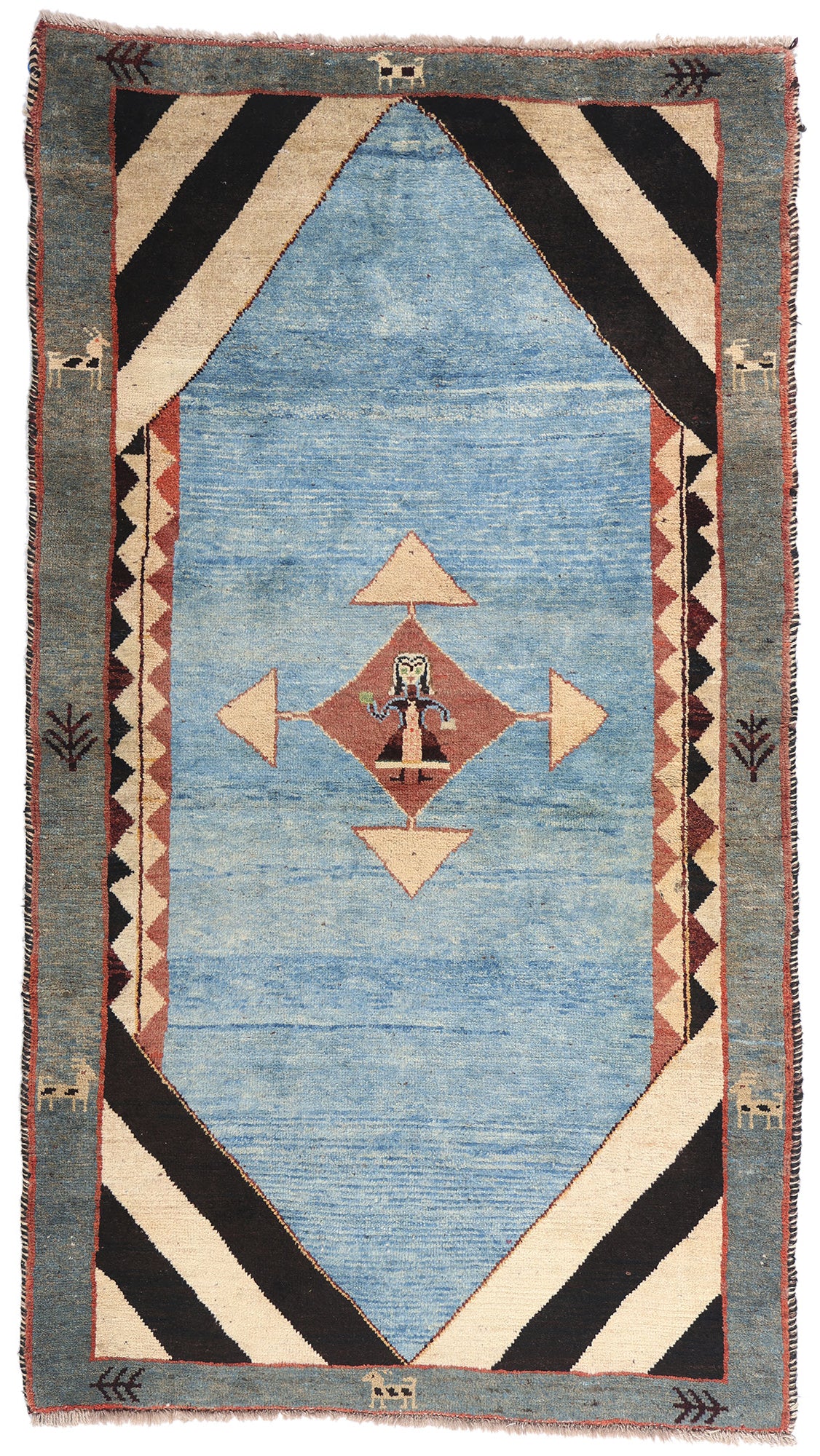 4 x 6 - Light Blue Vintage Gabbeh Rug - 61511