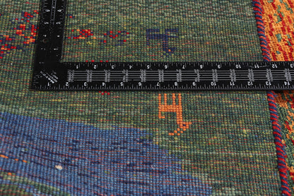 3 x 5 - Green Vintage Gabbeh Rug - 61512