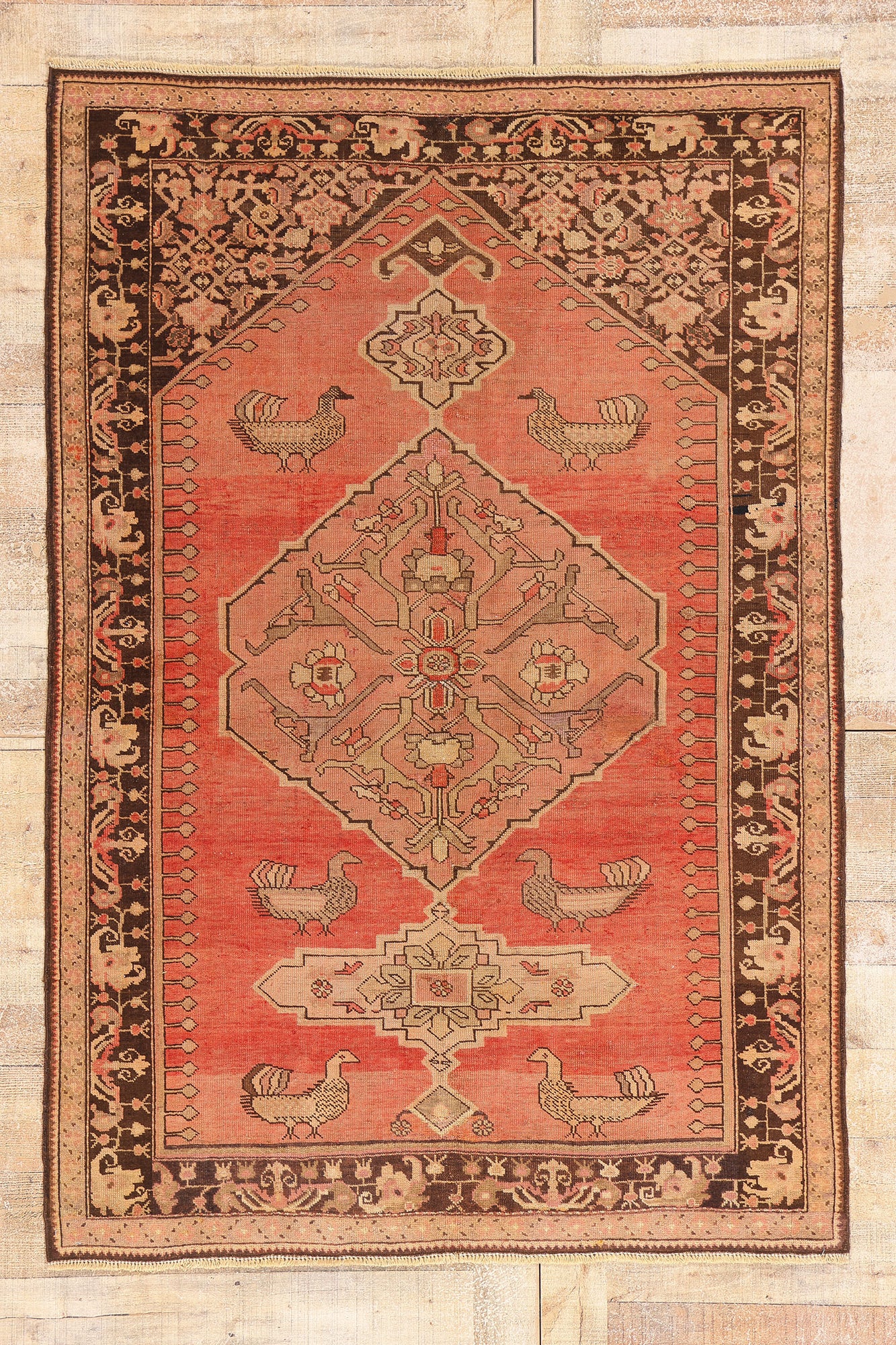 4 x 6 - Orange Antique Karabakh Rug - 61513