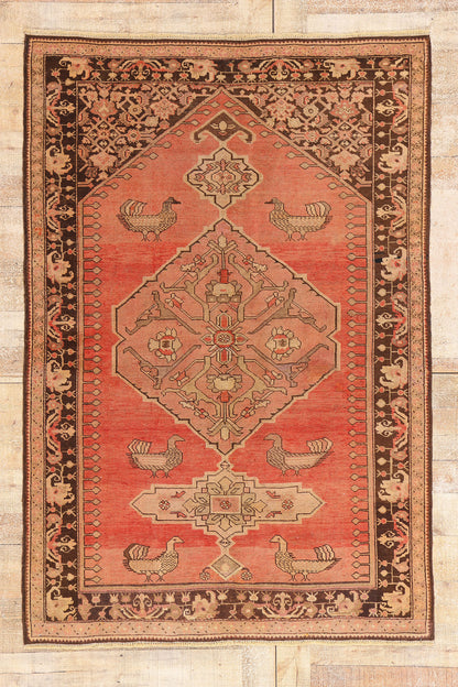 4 x 6 - Orange Antique Karabakh Rug - 61513