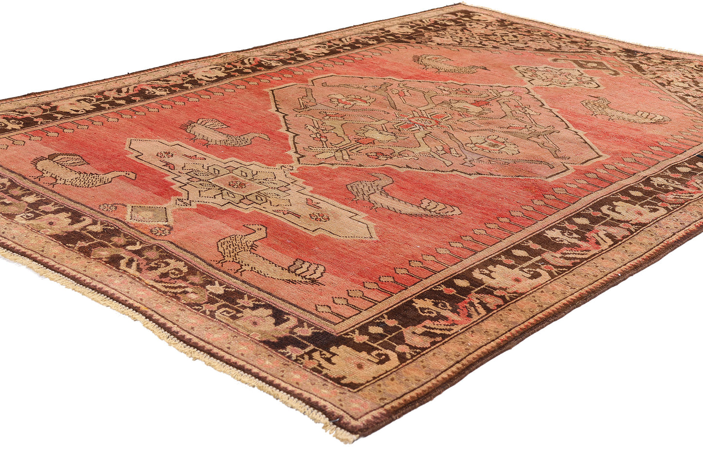 4 x 6 - Orange Antique Karabakh Rug - 61513
