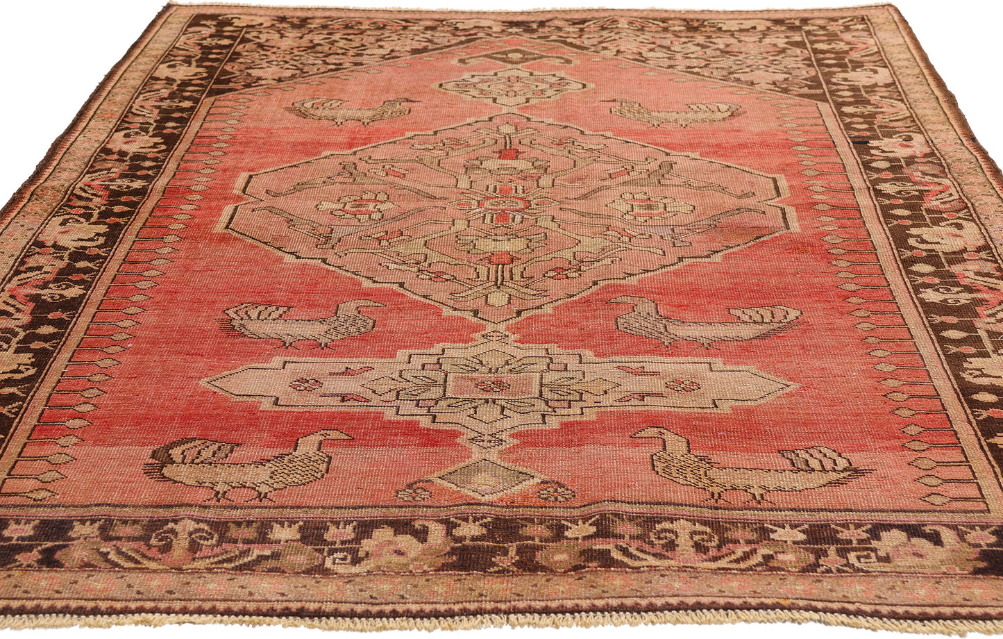 4 x 6 - Orange Antique Karabakh Rug - 61513