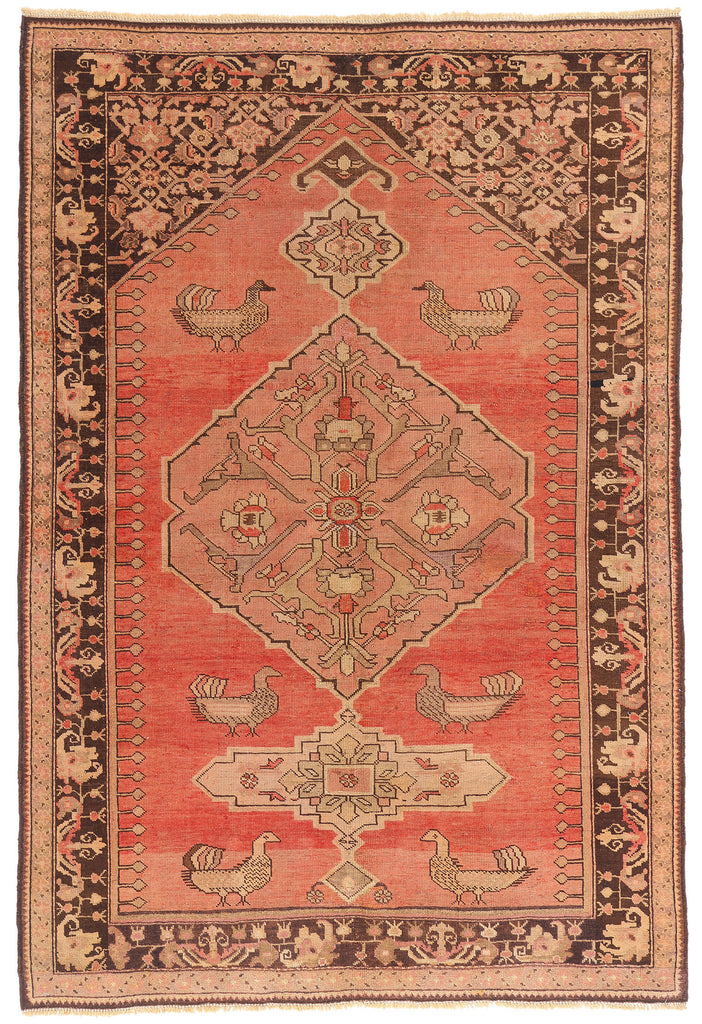 4 x 6 - Orange Antique Karabakh Rug - 61513