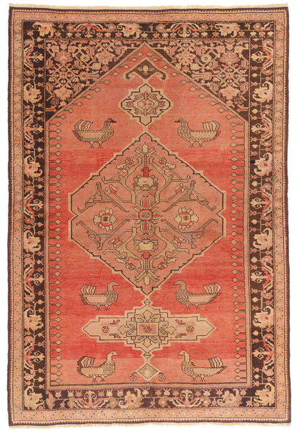 4 x 6 - Orange Antique Karabakh Rug - 61513