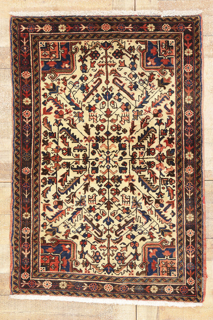 3 x 4 - Ivory Vintage Heriz Rug - 61515