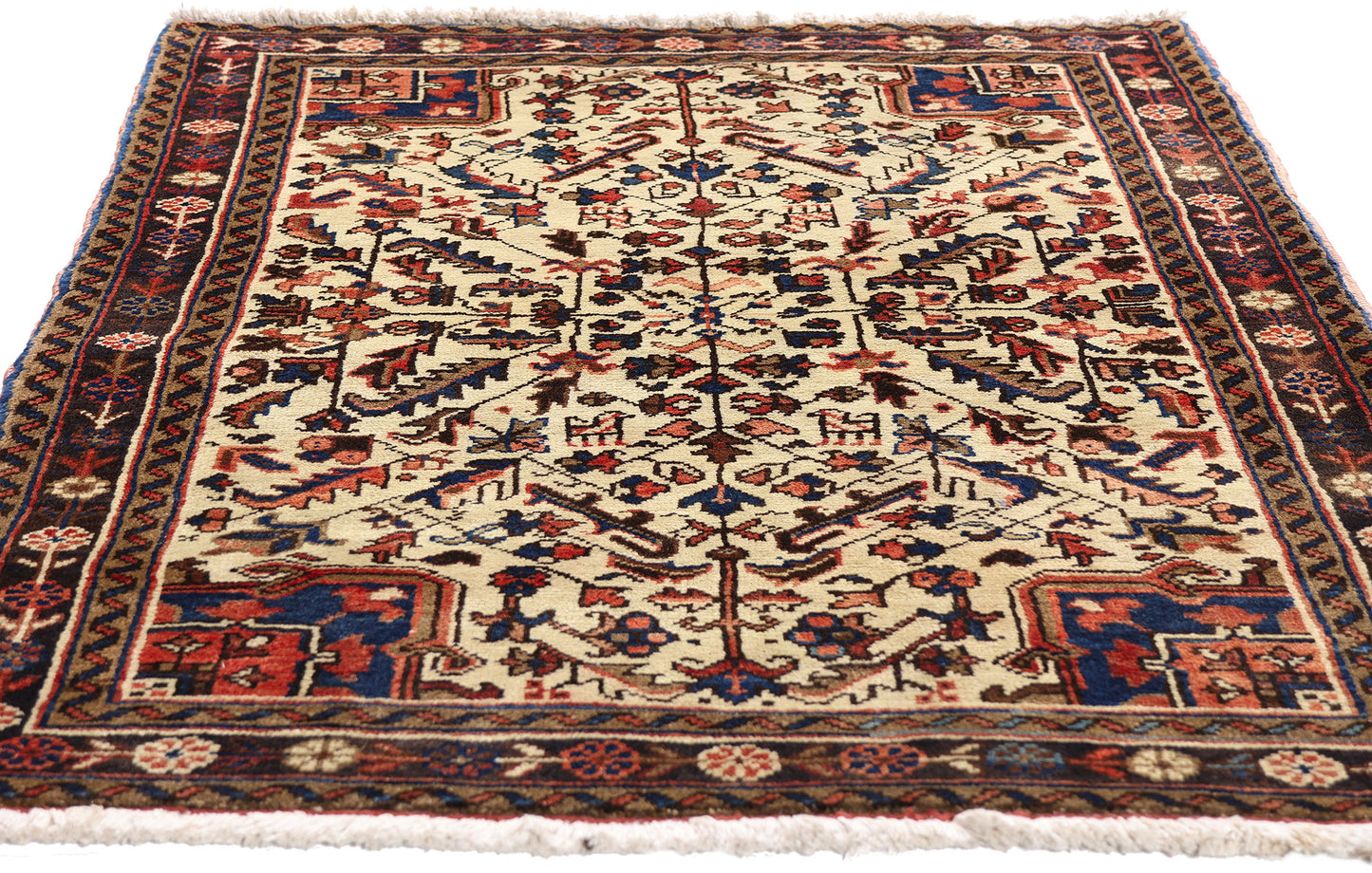 3 x 4 - Ivory Vintage Heriz Rug - 61515