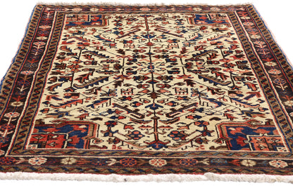 3 x 4 - Ivory Vintage Heriz Rug - 61515