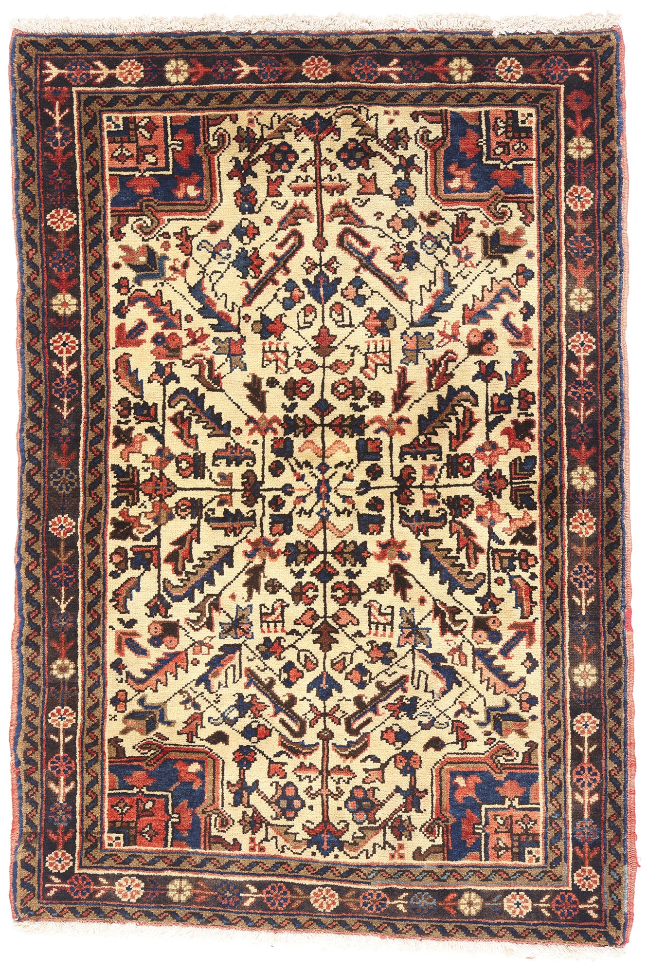 3 x 4 - Ivory Vintage Heriz Rug - 61515