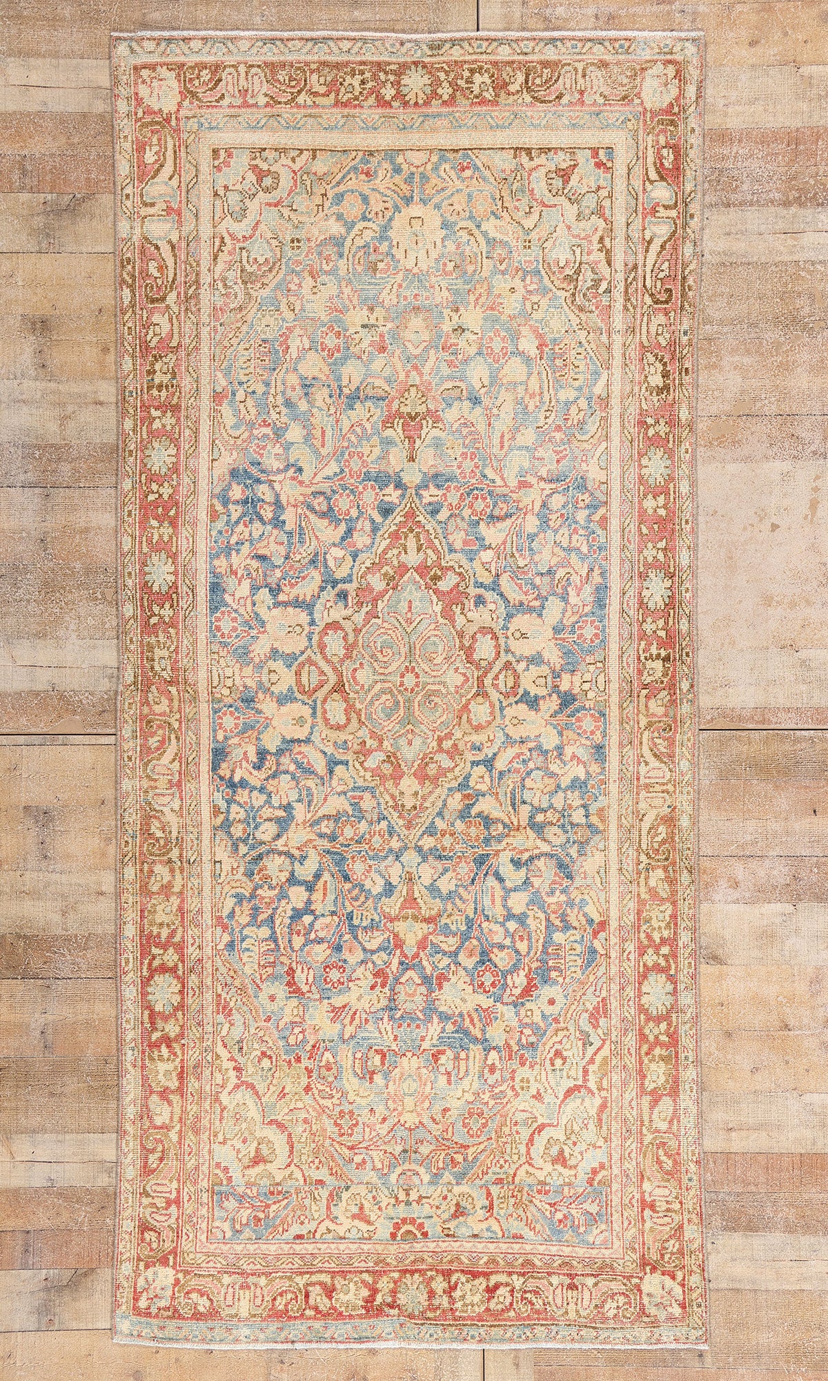 4 x 9 Blue Antique Persian Mahal Rug 61526