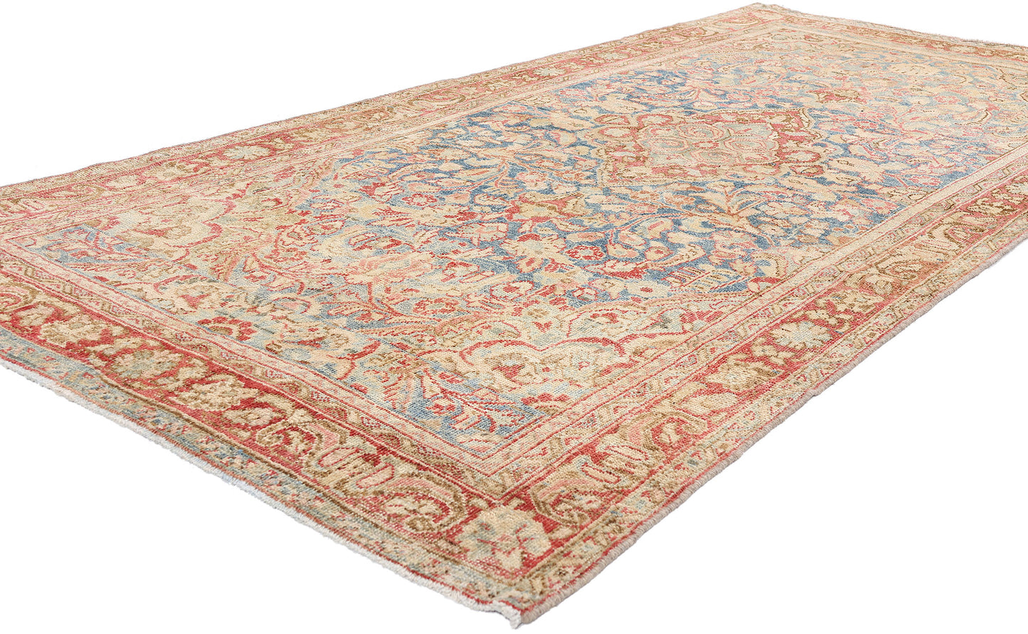 4 x 9 Blue Antique Persian Mahal Rug 61526