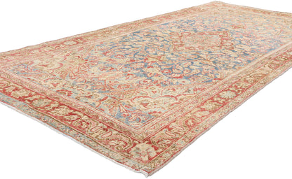 4 x 9 Blue Antique Persian Mahal Rug 61526