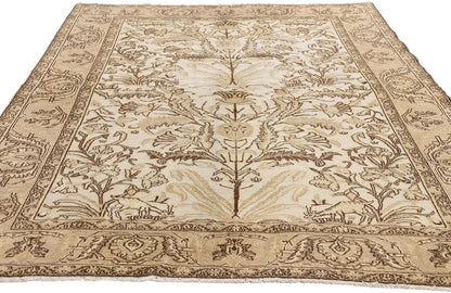 4 x 7 - Ivory Vintage Qum Rug - 61527