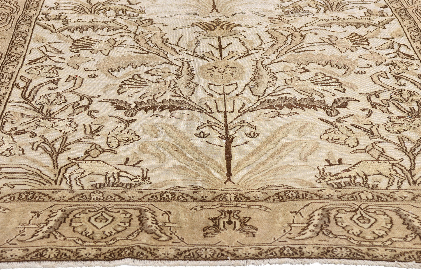 4 x 7 - Ivory Vintage Qum Rug - 61527