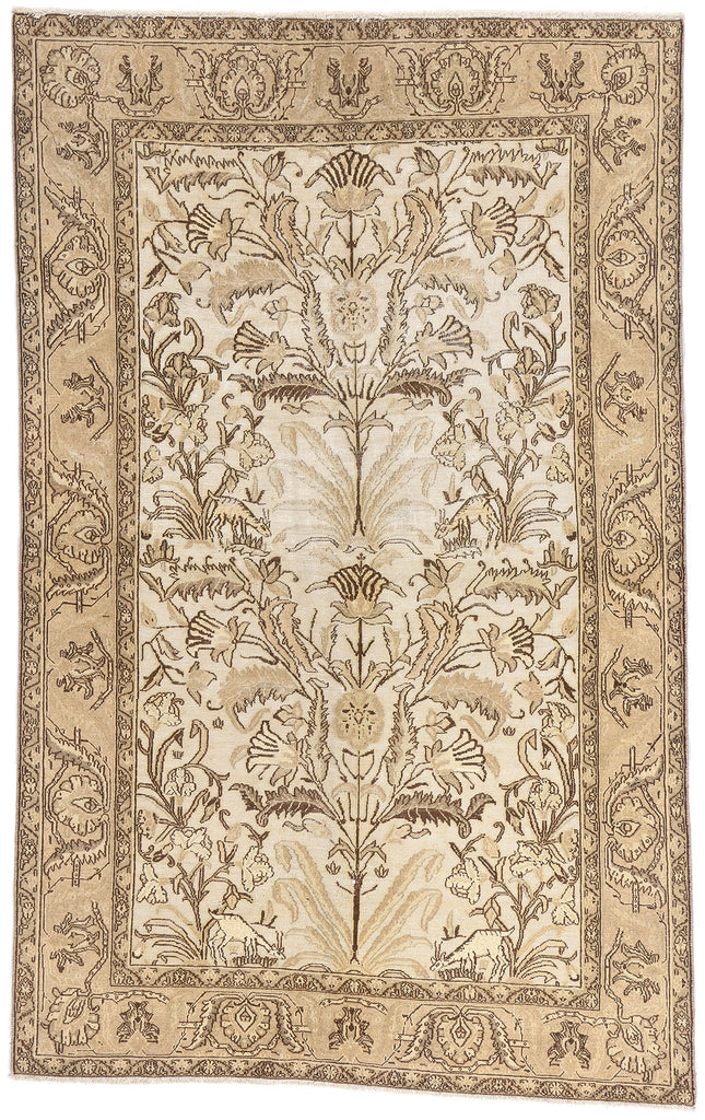 4 x 7 - Ivory Vintage Qum Rug - 61527