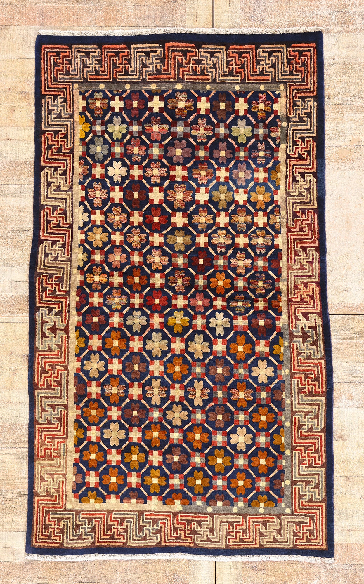 4 x 7 - Navy Blue Antique Peking Rug - 61535