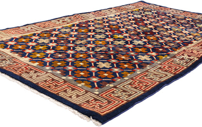 4 x 7 - Navy Blue Antique Peking Rug - 61535