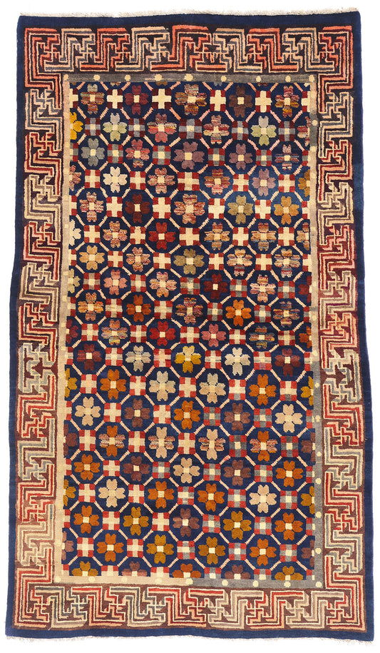4 x 7 - Navy Blue Antique Peking Rug - 61535