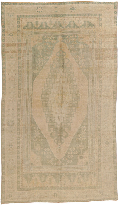 6 x 10 Vintage Turkish Oushak Rug 53686